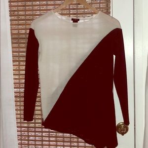 Ann Taylor petite black and white knit top
